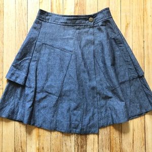 Anthropologie A-Line Wrap Skirt with Pockets, sz 6